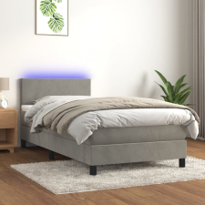 vidaXL világosszürke bársony rugós és LED-es ágy matraccal 80 x 200 cm ágy és ágykellék