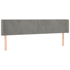 vidaXL világosszürke bársony szárnyas fejtámla 163x16x78/88 cm (3118542) ágy és ágykellék