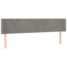 vidaXL világosszürke bársony szárnyas fejtámla 203x16x78/88 cm (3118554) ágy és ágykellék