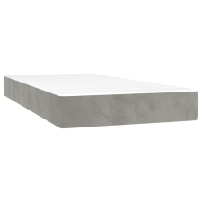 vidaXL világosszürke bársony zsebrugós ágymatrac 100x210x20 cm (4016570) ágy és ágykellék