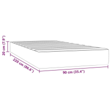 vidaXL világosszürke bársony zsebrugós ágymatrac 90x220x20 cm ágy és ágykellék