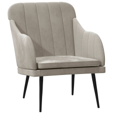 vidaXL világosszürke bársonyfotel 63 x 76 x 80 cm (351454) bútor