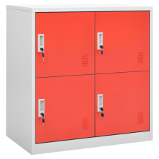 vidaXL világosszürke és piros acél zárható szekrény 90 x 45 x 92,5 cm irattároló szekrény
