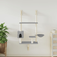 vidaXL világosszürke falra szerelhető kaparófa 153 cm macskafelszerelés