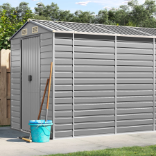 vidaXL világosszürke horganyzott acél kerti fészer 191 x 640 x 198 cm kerti tárolás