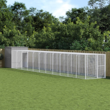 vidaXL világosszürke horganyzott acél kifutós tyúkketrec165x1271x181cm haszonállat felszerelés