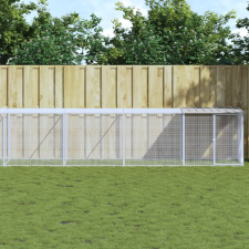 vidaXL világosszürke horganyzott acél tyúkketrec tetővel 1003x98x90 cm haszonállat felszerelés