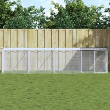 vidaXL világosszürke horganyzott acél tyúkketrec tetővel 403x98x90 cm haszonállat felszerelés