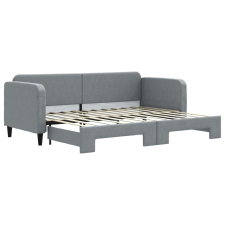 vidaXL világosszürke kihúzható szövet heverő 80 x 200 cm (3196811) ágy és ágykellék