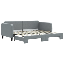vidaXL világosszürke kihúzható szövet heverő 90 x 200 cm (3196816) ágy és ágykellék