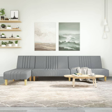 vidaXL világosszürke L-alakú bársony kanapéágy 255x140x70 cm bútor