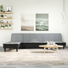 vidaXL világosszürke L-alakú bársony kanapéágy 255x140x70 cm bútor