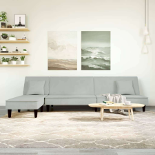 vidaXL világosszürke L-alakú bársony kanapéágy 255x140x70 cm bútor