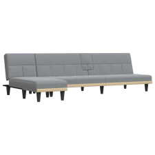 vidaXL világosszürke L-alakú bársony kanapéágy 255x140x70 cm (3157226) bútor