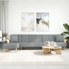 vidaXL világosszürke L-alakú szövet kanapéágy 279x140x70 cm bútor