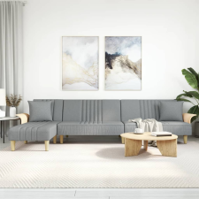 vidaXL világosszürke L-alakú szövet kanapéágy 279x140x70 cm bútor