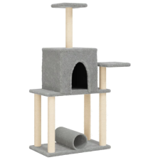 vidaXL világosszürke macskabútor szizál kaparófákkal 122 cm (172089) macskafelszerelés