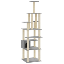 vidaXL világosszürke macskabútor szizál kaparófákkal 183 cm (171483) macskafelszerelés