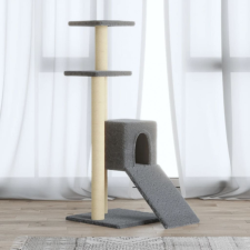 vidaXL világosszürke macskabútor szizál kaparófákkal 92 cm macskafelszerelés