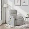 vidaXL Világosszürke mikroszálas szövet dönthető masszázsfotel