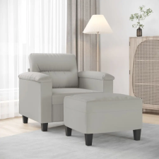  vidaXL világosszürke mikroszálas szövet kanapéfotel lábtartóval 60 cm bútor