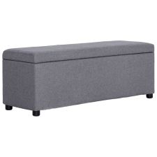 vidaXL világosszürke poliészter pad tárolórekesszel 116 cm bútor