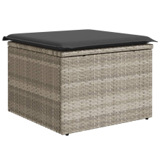 vidaXL világosszürke polyrattan kerti szék párnával 55 x 55 x 37 cm (366181) bútor