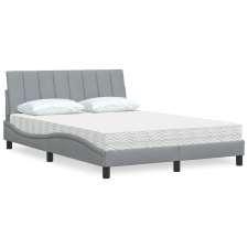 vidaXL világosszürke szövet ágy matraccal 120x200 cm ágy és ágykellék