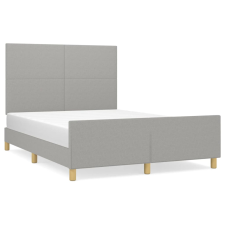vidaXL világosszürke szövet ágykeret fejtámlával 140 x 190 cm (3124887) ágy és ágykellék