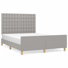 vidaXL világosszürke szövet ágykeret fejtámlával 140 x 190 cm (3125373) ágy és ágykellék