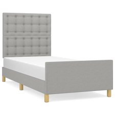 vidaXL világosszürke szövet ágykeret fejtámlával 80 x 200 cm (3125333) ágy és ágykellék