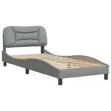 vidaXL világosszürke szövet ágykeret fejtámlával 90 x 200 cm (3207744) ágy és ágykellék