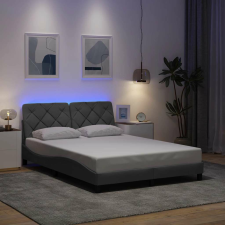 vidaXL világosszürke szövet ágykeret LED-ekkel matrac nélkül 120x200cm ágy és ágykellék