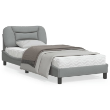 vidaXL Világosszürke szövet ágykeret LED-világítással 90 x 200 cm ágy és ágykellék
