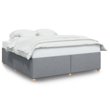 vidaXL világosszürke szövet ágykeret matrac nélkül 200 x 200 cm (3284757) ágy és ágykellék