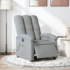 vidaXL világosszürke szövet dönthető elektromos masszázsfotel masszázsfotel