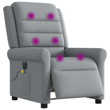 vidaXL világosszürke szövet dönthető elektromos masszázsfotel (3303304) masszázsfotel