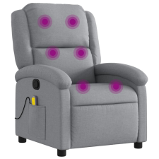 vidaXL világosszürke szövet dönthető masszázsfotel (371763) bútor