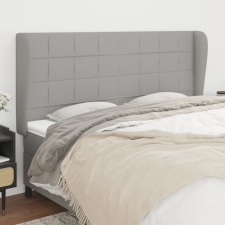 vidaXL világosszürke szövet fejtámla szárnyakkal 203x23x118/128 cm ágy és ágykellék