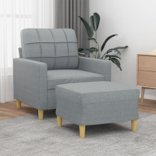 vidaXL világosszürke szövet kanapéfotel lábtartóval 60 cm bútor