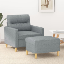 vidaXL világosszürke szövet kanapéfotel lábtartóval 60 cm bútor