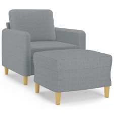 vidaXL világosszürke szövet kanapéfotel lábtartóval 60 cm bútor