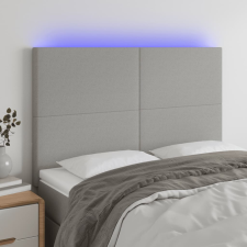 vidaXL világosszürke szövet LED-es fejtámla 144x5x118/128 cm ágy és ágykellék