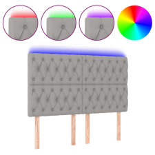 vidaXL világosszürke szövet LED-es fejtámla 144x7x118/128 cm (3122758) ágy és ágykellék