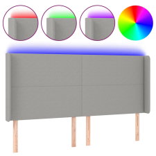 vidaXL világosszürke szövet LED-es fejtámla 163x16x118/128 cm (3123774) ágy és ágykellék