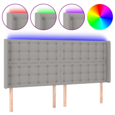 vidaXL világosszürke szövet LED-es fejtámla 163x16x118/128 cm (3124488) ágy és ágykellék
