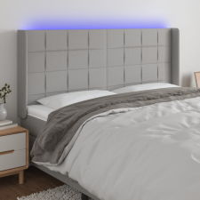 vidaXL világosszürke szövet LED-es fejtámla 203x16x118/128 cm ágy és ágykellék