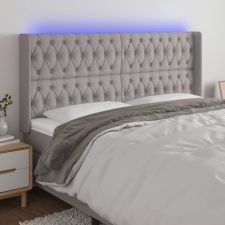 vidaXL világosszürke szövet LED-es fejtámla 203x16x118/128 cm ágy és ágykellék