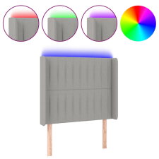 vidaXL világosszürke szövet LED-es fejtámla 83x16x118/128 cm (3124260) ágy és ágykellék