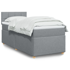 vidaXL világosszürke szövet rugós ágy matraccal 100 x 200 cm ágy és ágykellék